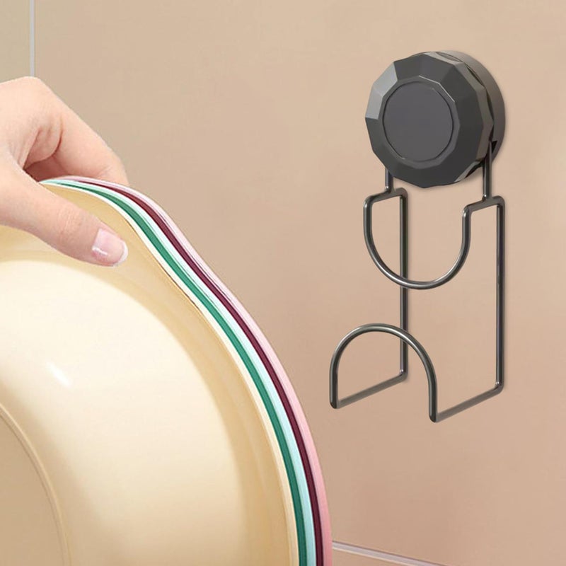 Black Suction Cup Hooks Strong Adhesive Multi Purpose Bathroom Kitchen Wall Hanger - Image 5