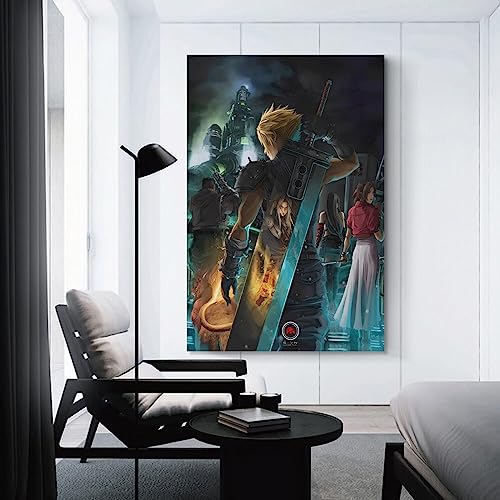 Thcbme Final Fan-tasy VII Remake Canvas Art Posters Wall Art Pictures Prints Modern Family Bedroom Decor UnFramed,16x24inch(40x60cm) - Image 3