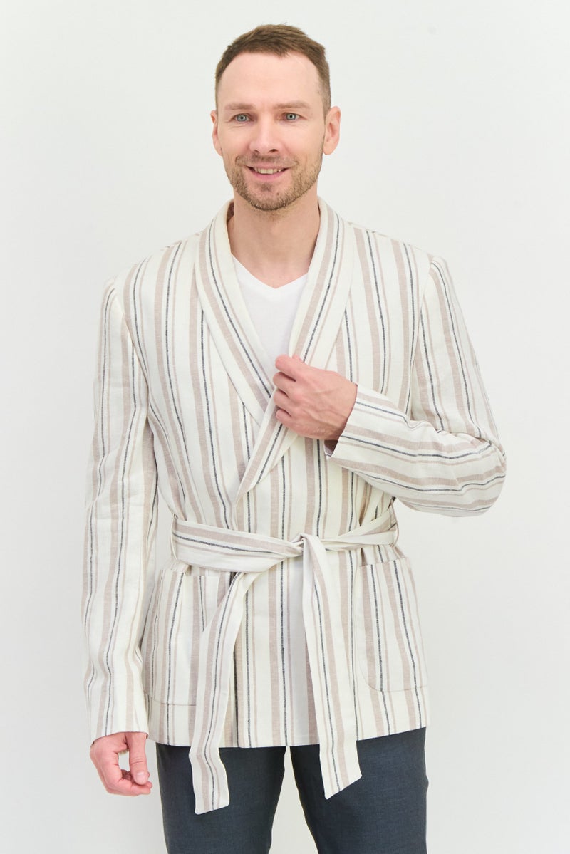 Asos Design Men Regular Fit Stripe Casual Blazer, Multicolor - Image 1