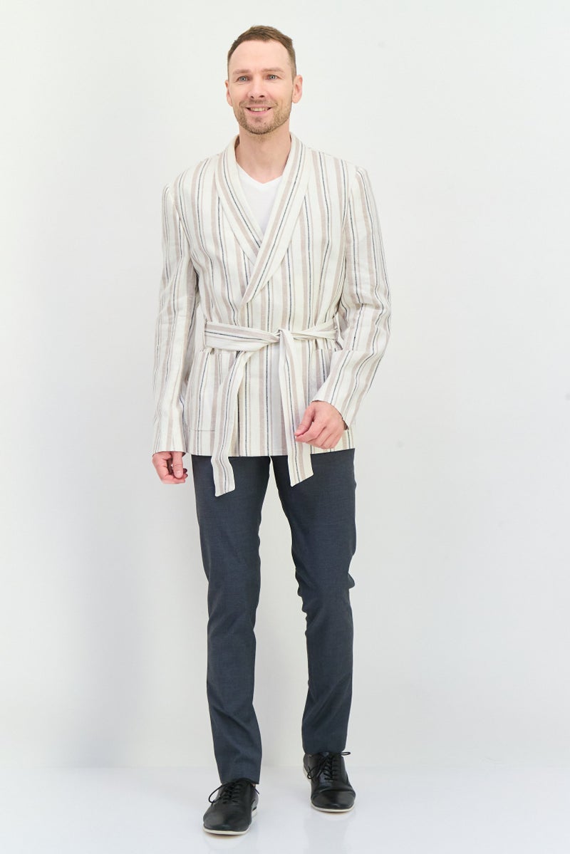 Asos Design Men Regular Fit Stripe Casual Blazer, Multicolor - Image 3