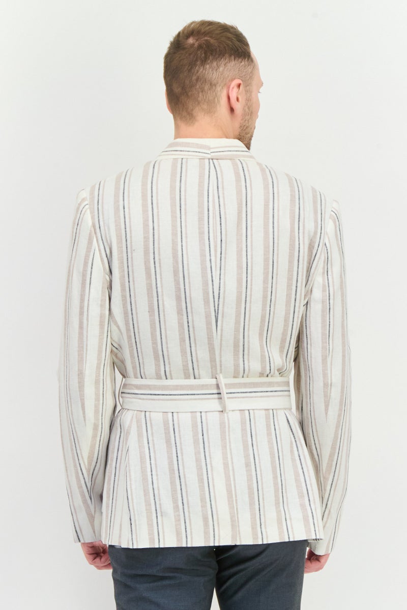 Asos Design Men Regular Fit Stripe Casual Blazer, Multicolor - Image 4