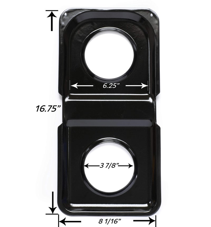 Range Kleen P501 Black Porcelain Rectangular Gas Stove Drip Pan, 16.875 x 8.125-Inches - Image 3