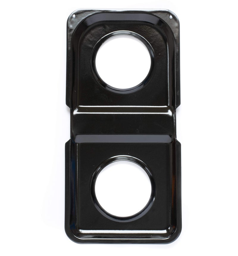 Range Kleen P501 Black Porcelain Rectangular Gas Stove Drip Pan, 16.875 x 8.125-Inches - Image 1