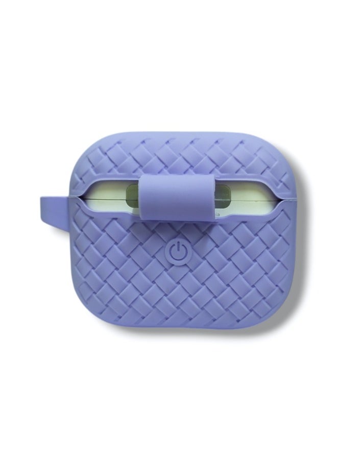 Generic - AirPods 3 Silicone Case with Stylish Ribbed Design - Light Purple - Image 1