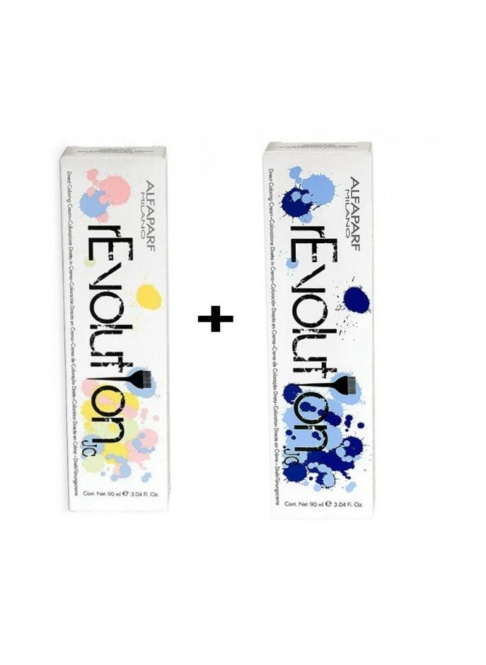 ALFAPARF MILANO - 2 Piece set Revolution Jc Hair Colour White + True Blue 2 X 90ml - Image 1