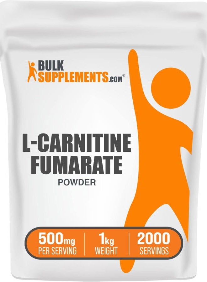 BulkSupplements .com L-Carnitine Fumarate Powder - Supplement for Muscle Recovery & Endurance - Unflavored, Gluten Free - 500mg per Serving, 2000 Servings (1 Kilogram - 2.2 lbs) - Image 1