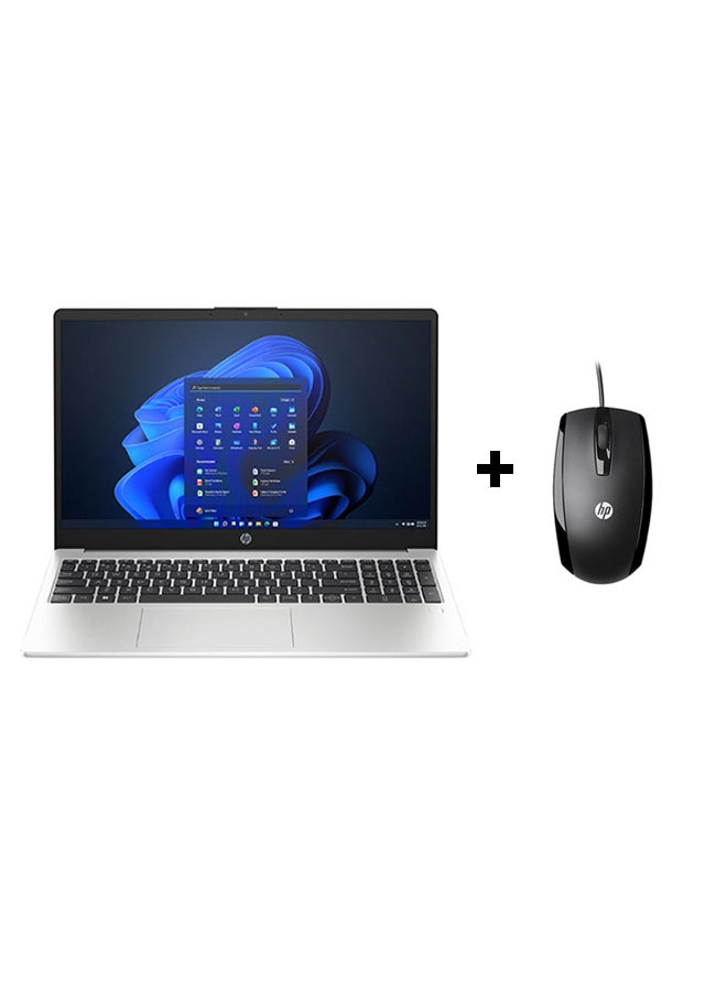 HP لابتوب 250 G10 بشاشة 15.6 بوصة بدقة Full HD (1920X1080)، مع معالج Core i5-1335U/ذاكرة RAM سعة 8GB/قرص SSD سعة 512GB/رسومات Intel Iris XE/نظام DOS (بدون ويندوز) + ماوس USB سلكي أسود HP X500 - Image 1