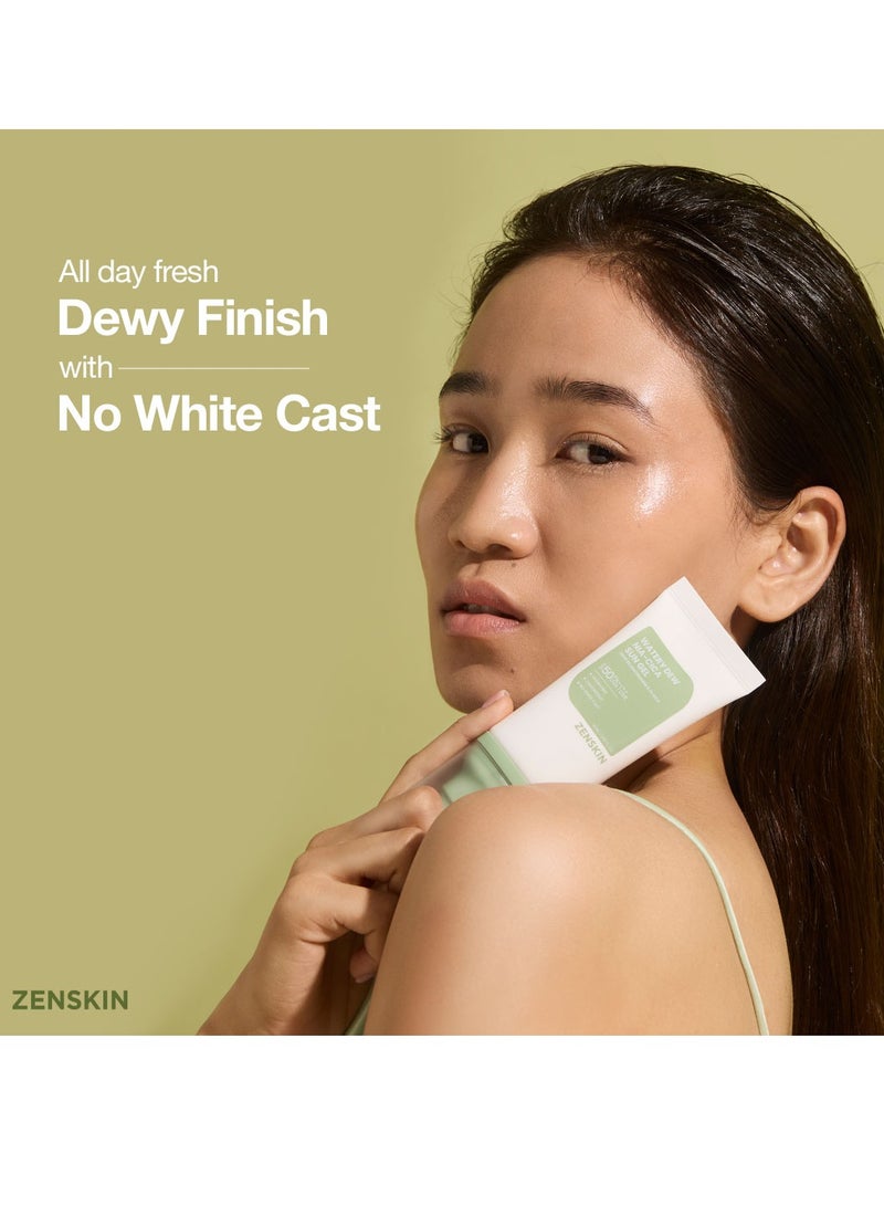 ZENSKIN ZENSKIN Watery Dew Nia-Cica Sun Gel | Lightweight, No White Cast SPF 50+ Sunscreen for Sensitive, Acne-Prone Skin with Niacinamide & Centella, 50ml  - Image 2