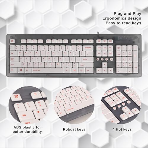 Arctic Fox Crystal Wired Keyboard (Grey) - Image 2