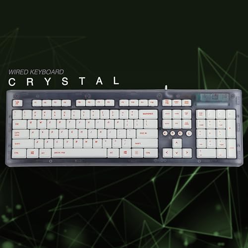 Arctic Fox Crystal Wired Keyboard (Grey) - Image 3