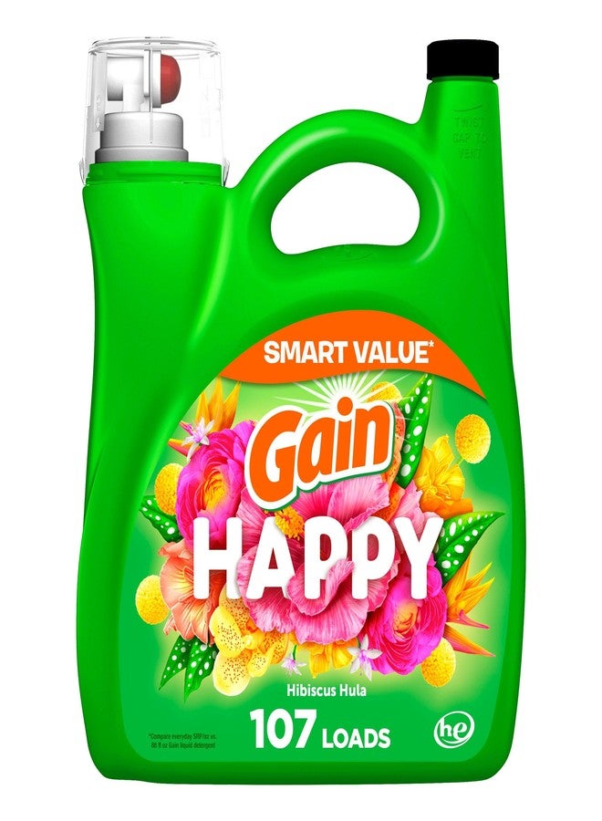 Gain Liquid Laundry Detergent, Happy, HE Compatible, 154 fl oz, 107 Loads - Image 1