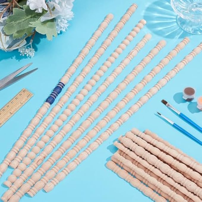 20PCS DECORATIVE BEADED WOOD TRIM GOURD LINE MOLDING 3D WOOD SCALLOP TRIM FOR WALL CABINET SHELF WINDOW DOOR 15.7IN - Image 2