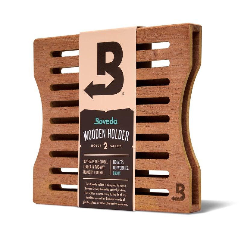 Boveda Cedar Wood Humidity Pack Holder for Storage Box - For Use With Two Size 60 Boveda Packs (Sold Separately) - Includes Magnetic and Removable Tape Mounting Kits – 1 Count - Image 1