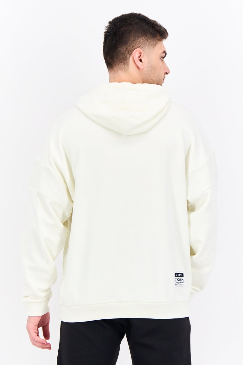 adidas Originals Men Sportswear Fit Brand Logo Outdoor Hoodie, Off White  - Image 3