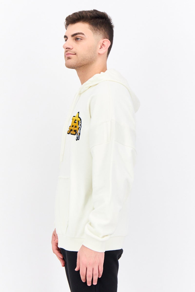 adidas Originals Men Sportswear Fit Brand Logo Outdoor Hoodie, Off White  - Image 2