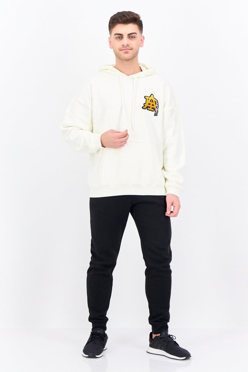 adidas Originals Men Sportswear Fit Brand Logo Outdoor Hoodie, Off White  - Image 4