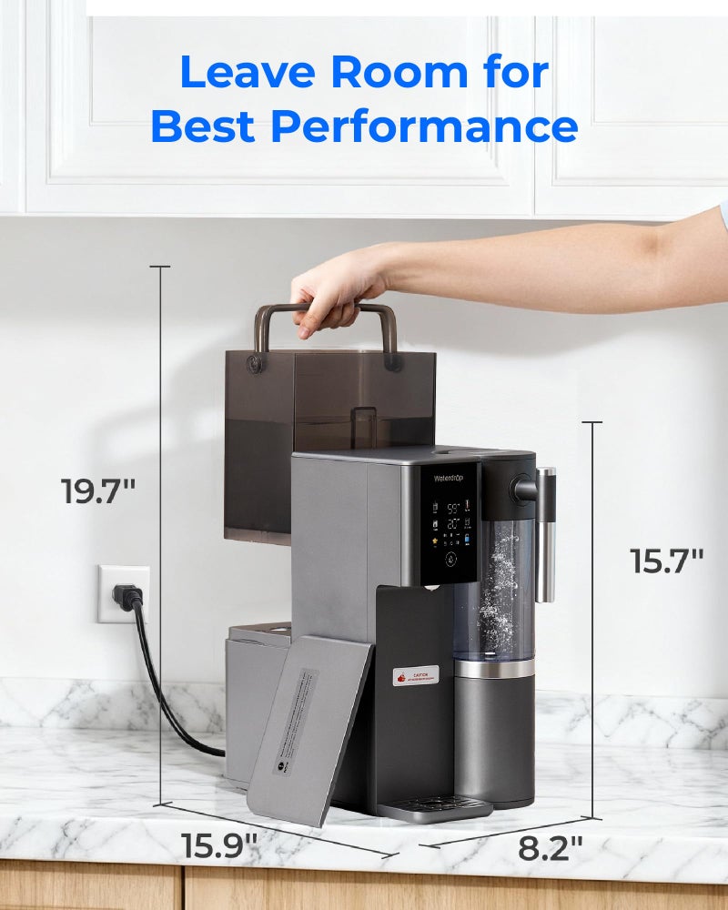 Waterdrop A2G Mineral Countertop Reverse Osmosis System Water Filter, Hot and Cold RO System, 6 Temperature Settings, 3:1 Pure to Drain, 6-Stage, Portable Pure Water Tank - Image 2
