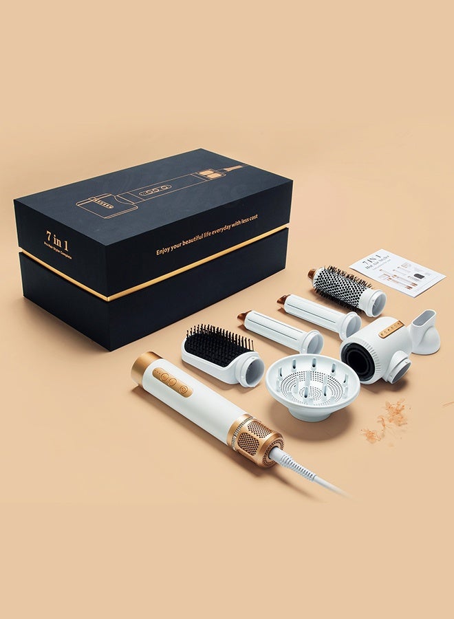 Hair Dryer 7 in 1 1400W Hot Air Brush with Auto Curling & Straightening, Ionic Blow Dryer Styling Tool for Women - Image 3