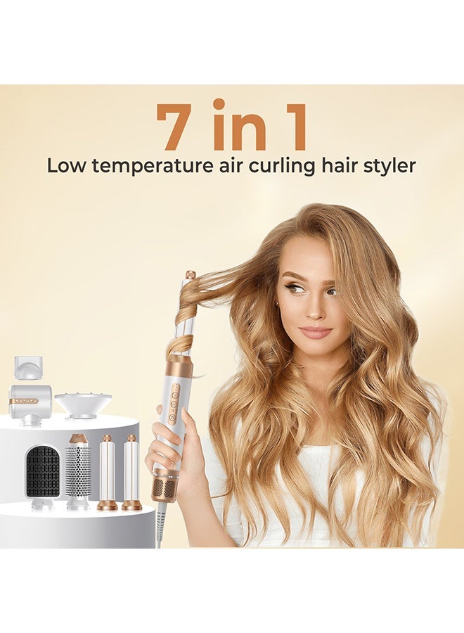 Hair Dryer 7 in 1 1400W Hot Air Brush with Auto Curling & Straightening, Ionic Blow Dryer Styling Tool for Women - Image 5
