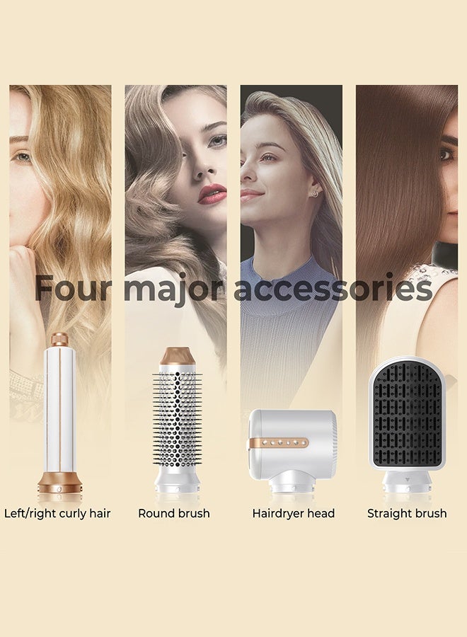 Hair Dryer 7 in 1 1400W Hot Air Brush with Auto Curling & Straightening, Ionic Blow Dryer Styling Tool for Women - Image 4