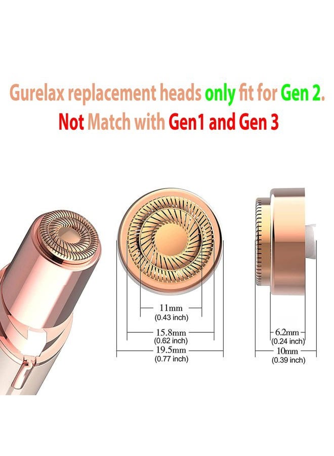 gurelax Replacement Heads for Flawless Facial Hair Remover, Gen 2 Replacement Blades Compatible with Finishing Touch Flawless Hair Removal, 18K Gold Painless Razor Head for Women（6 Pack） - Image 4