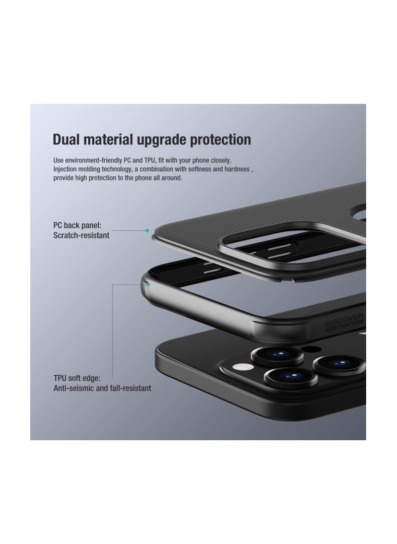 Nillkin - Super Frosted Shield Pro Series Cover Case Designed For Apple iPhone 15 Pro Max (With Logo Cutout) - Titanium Gray - Image 1