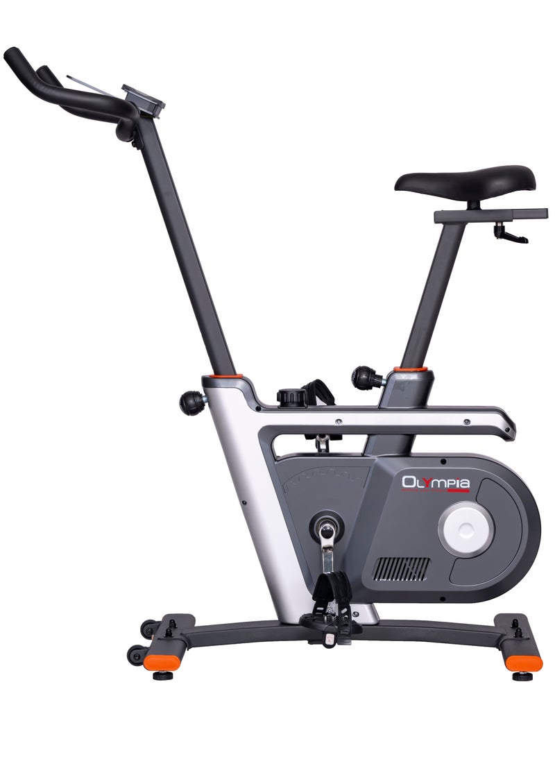 Olympia BS885-Magnetic Upright Exercise Bike 8-Levels Resistance with Hand Pulse 110KG, Grey  - Image 3