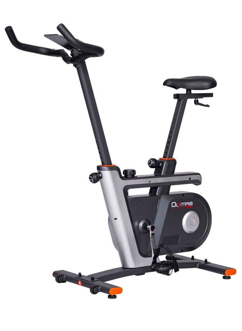 Olympia BS885-Magnetic Upright Exercise Bike 8-Levels Resistance with Hand Pulse 110KG, Grey  - Image 2