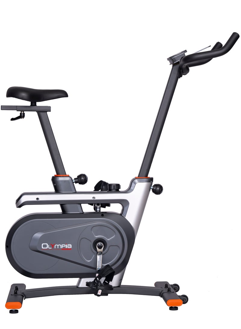 Olympia BS885-Magnetic Upright Exercise Bike 8-Levels Resistance with Hand Pulse 110KG, Grey  - Image 4