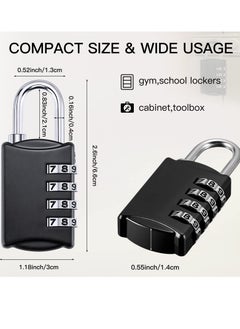 KASTWAVE Combination Lock, KASTWAVE Travel Bag Lock, 4 Pack, 4 Digit Combination Padlock for Traveling Toolbox School Gym Door Locker Suitcases Employee Hasp Storage  - Image 2