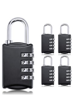 Combination Lock, KASTWAVE Travel Bag Lock, 4 Pack, 4 Digit Combination Padlock for Traveling Toolbox School Gym Door Locker Suitcases Employee Hasp Storage