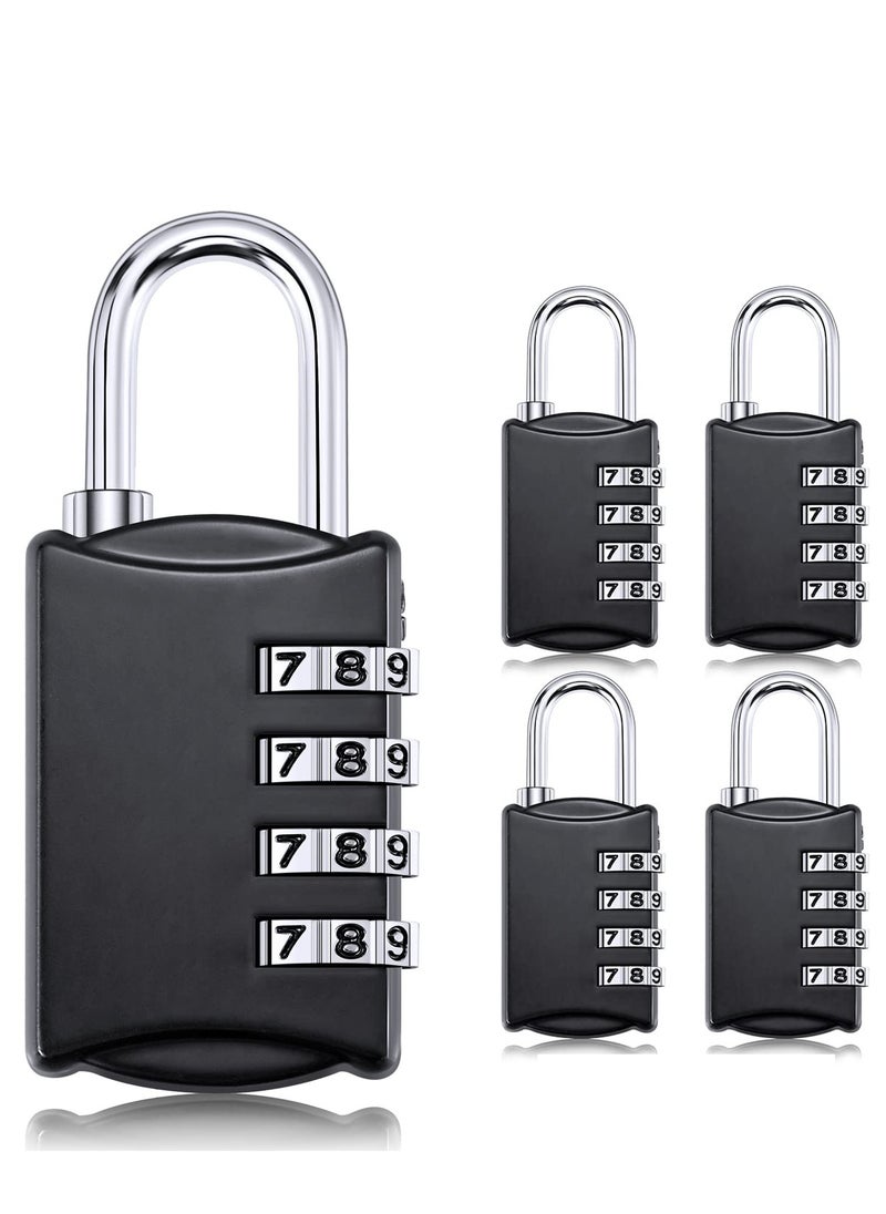 KASTWAVE - Combination Lock, KASTWAVE Travel Bag Lock, 4 Pack, 4 Digit Combination Padlock for Traveling Toolbox School Gym Door Locker Suitcases Employee Hasp Storage - Image 1