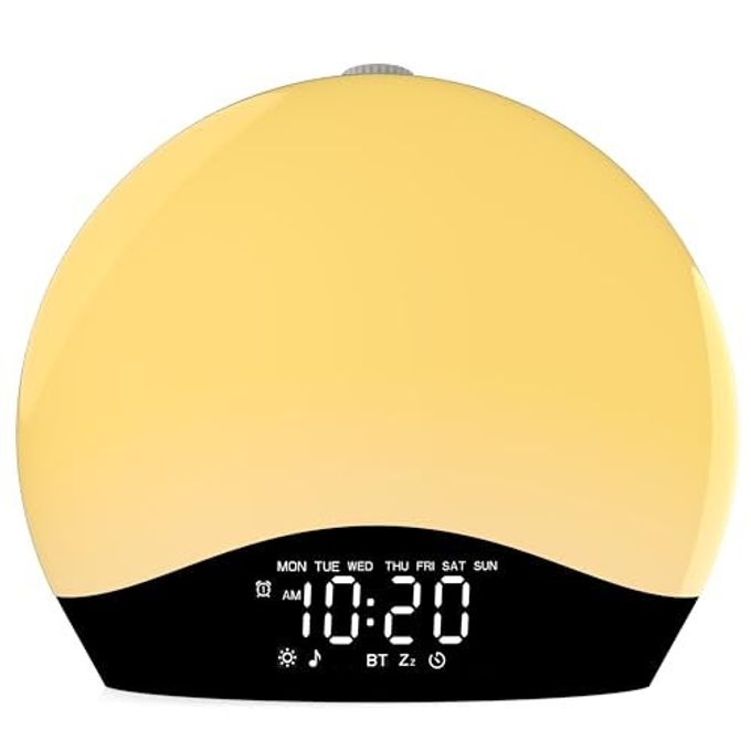 Jall Wake Up Light Sunrise Alarm Clock for Kids, Heavy Sleepers, Bedroom, White Noise Sound Machine with 5W Stereo Bluetooth Speaker, 25 Natural Sounds, Dual Alarms, 17 Color Night Lights, Ideal for Gift - Image 4