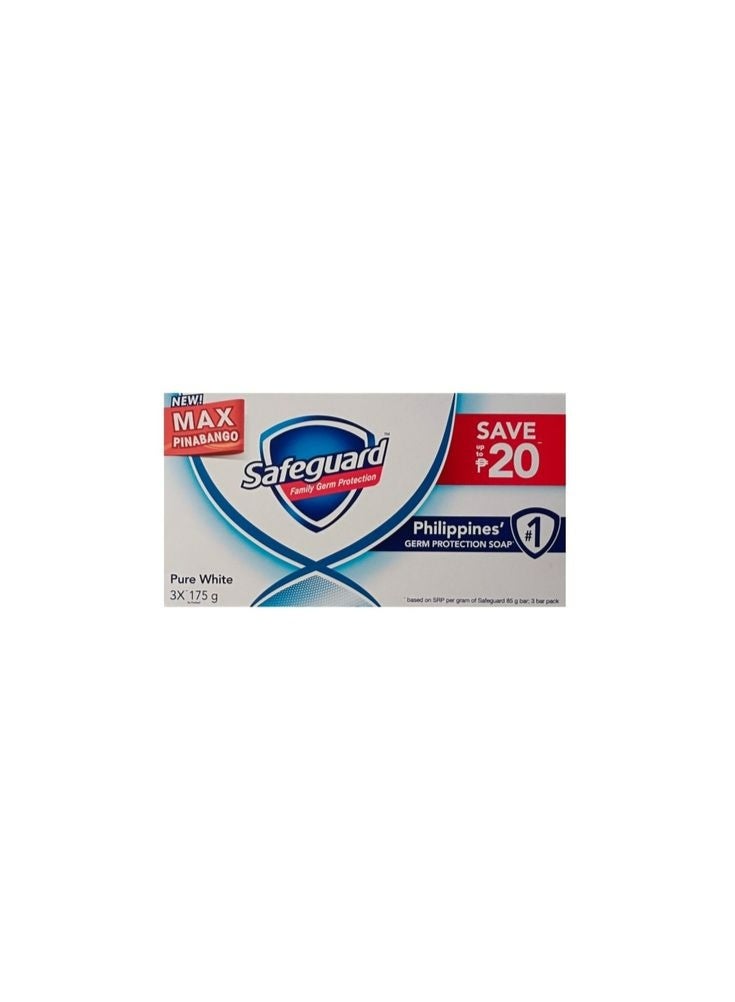 Safeguard Set Pure White Bar Soap 175g x 3 bars - Image 3