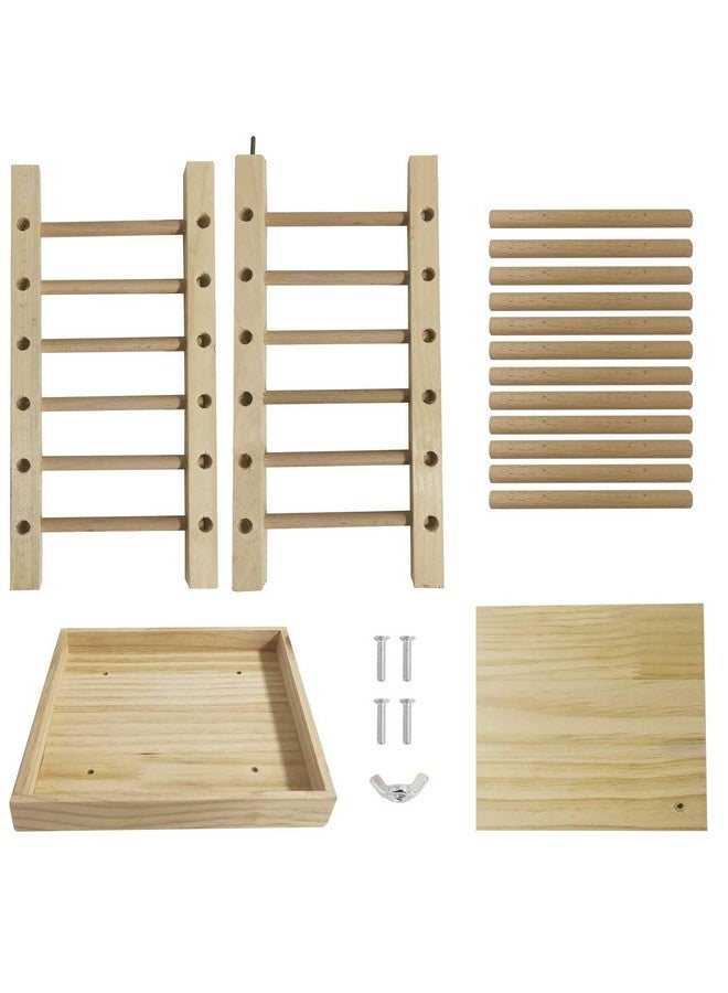 كاثسون وحدة تغذية قش خشبية من كاثسون، رف تغذية طعام أقل هدرًا للأرانب، وحدة تغذية ذاتية للحيوانات الأليفة، حامل عشب، ملحقات قفص الحيوانات الصغيرة للأرانب والشنشيلة وخنزير غينيا - Image 5