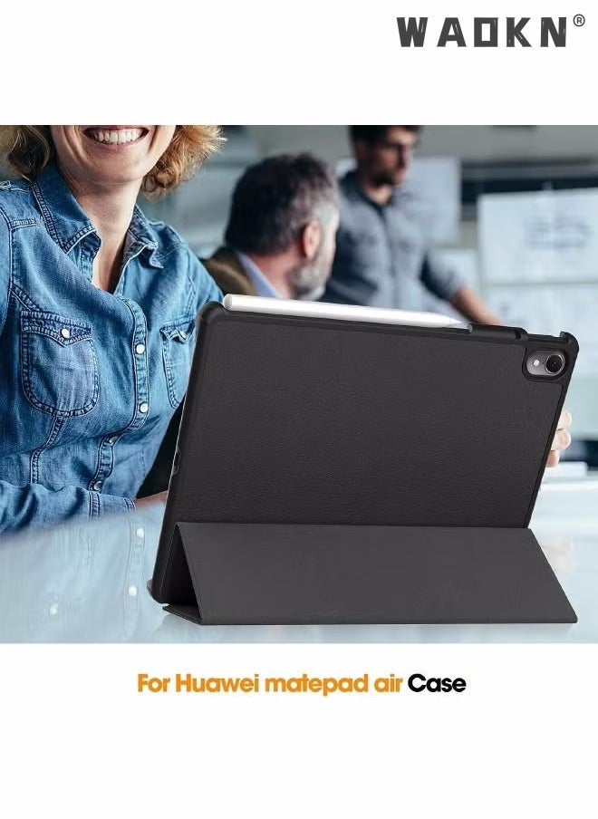 IAF For Huawei Matepad Air 11.5 inch Case, Tri-Fold Smart Tablet Case, Multi- Viewing Angles Stand Hard Shell Folio Case Cover with Auto Wake Sleep for Huawei Matepad Air 2023 Black - Image 2