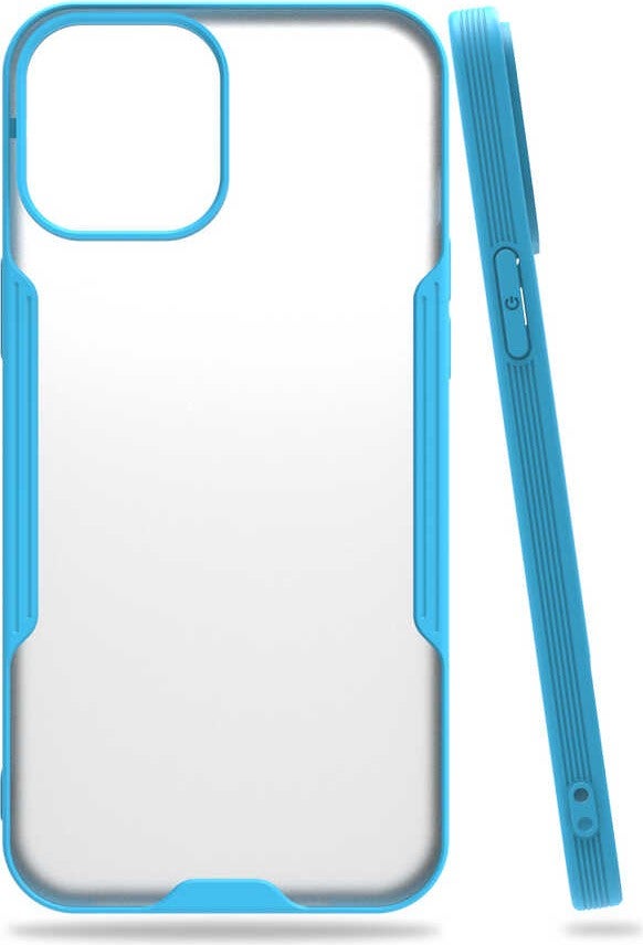 Apple iPhone 12 Pro Max Silicone Back Case with Matte Camera Protection - Blue