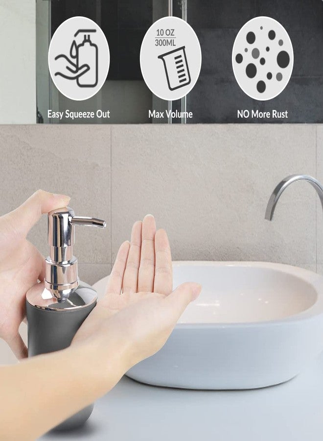 UYCCIMB Bathroom Sets Accessories,Plastic 6 Piece Bathroom Accessory Set Bathroom Trash Can Set with Drawstring Trash Bags,Toothbrush Holder Set,Soap Dispenser,Tooth Mug,Soap Dish,Toilet Brush Holder(Grey) - Image 5