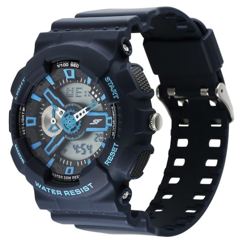 Sonata SF Dreamer Series Quartz Digital Analog Digital Blue Plastic Strap for Men-77132PP07W - Image 3