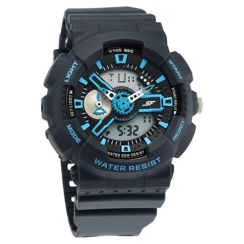 Sonata SF Dreamer Series Quartz Digital Analog Digital Blue Plastic Strap for Men-77132PP07W - Image 2