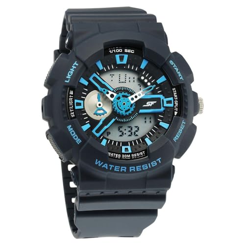 Sonata SF Dreamer Series Quartz Digital Analog Digital Blue Plastic Strap for Men-77132PP07W - Image 1