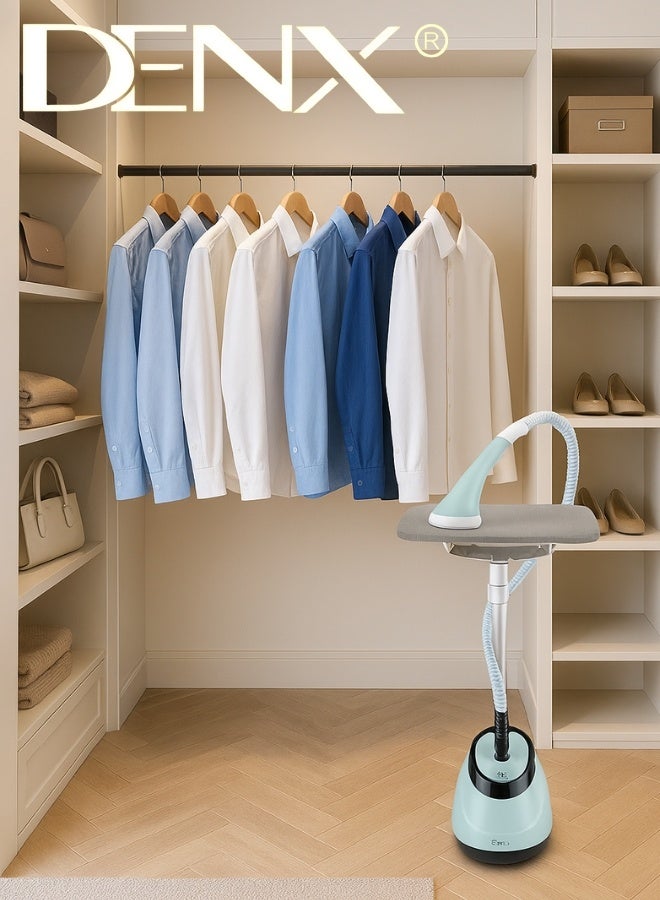 Denx DENX DX3006 Home Garment Steamer Set – 1800W Powerful Vertical Steam Iron with 1.6L Water Tank, Elegant Design, 45-Second Fast Heating, and 10-Hole Stainless Steel Nozzle for Safe and Efficient Ironing of All Fabric Types - Image 2