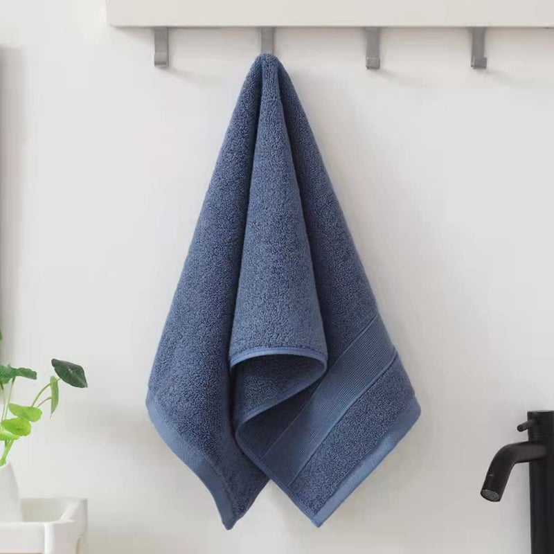 LRUUIDDE Bathroom Hand Towels 2 Set Cotton Hand Towel for Bath  Hand  Face  Kitchen  Super Soft  Highly Absorbent  Machine Washable  Size 14"" x 30"" (Blue) - Image 3