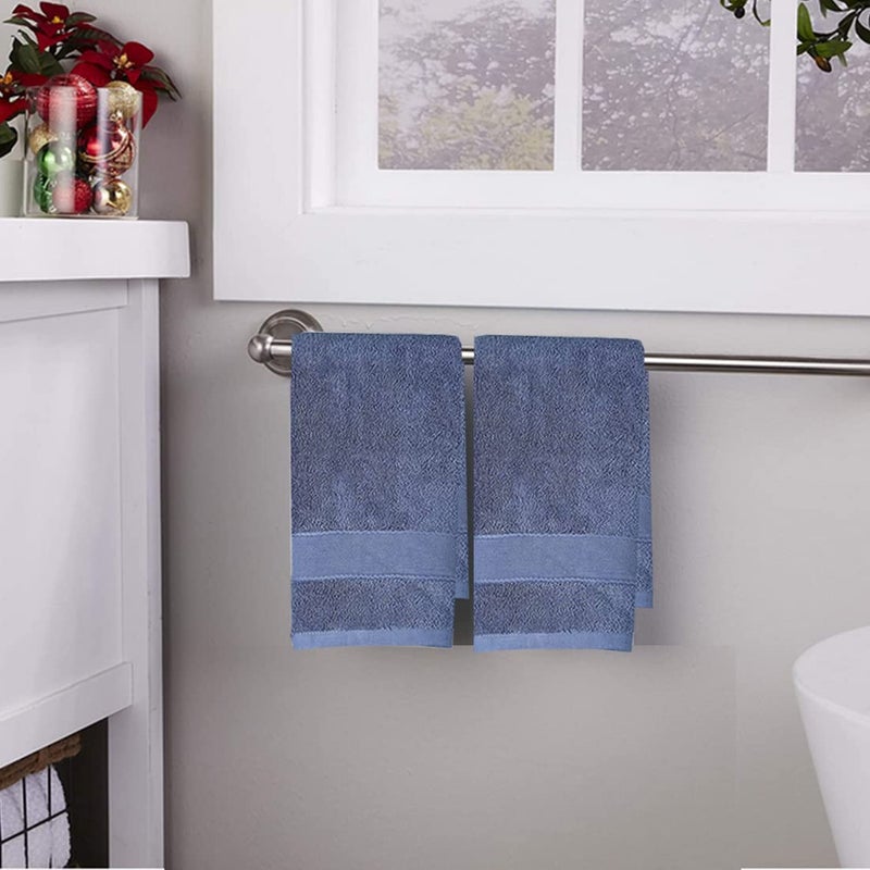 LRUUIDDE Bathroom Hand Towels 2 Set Cotton Hand Towel for Bath  Hand  Face  Kitchen  Super Soft  Highly Absorbent  Machine Washable  Size 14"" x 30"" (Blue) - Image 5