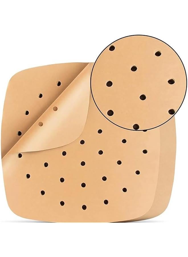 هوكور بطانات ورق كرافت للمقلاة الهوائية من زويلنوت، ورق خبز مقطوع مسبقًا مقاس 8.5 انش، ورق كرافت مثقوب للمقلاة الهوائية وسلة بخار الخيزران، 100 قطعة - Image 2