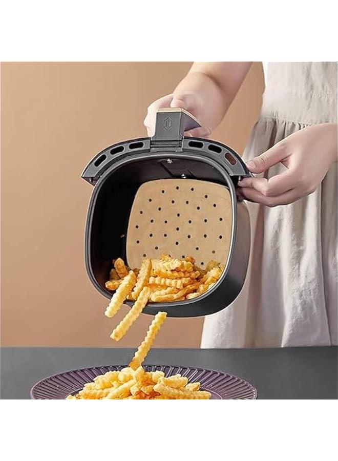 هوكور بطانات ورق كرافت للمقلاة الهوائية من زويلنوت، ورق خبز مقطوع مسبقًا مقاس 8.5 انش، ورق كرافت مثقوب للمقلاة الهوائية وسلة بخار الخيزران، 100 قطعة - Image 3