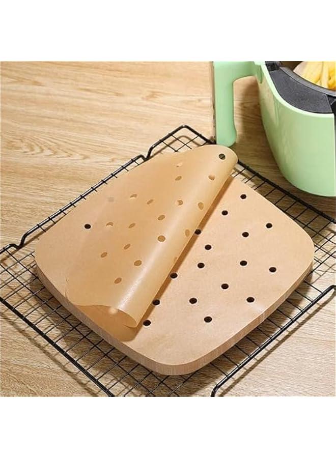 هوكور بطانات ورق كرافت للمقلاة الهوائية من زويلنوت، ورق خبز مقطوع مسبقًا مقاس 8.5 انش، ورق كرافت مثقوب للمقلاة الهوائية وسلة بخار الخيزران، 100 قطعة - Image 5