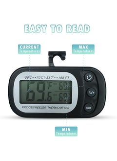erorex Refrigerator Thermometer 2Pcs Waterproof Fridge Thermometer Digital Freezer Room Thermometer With Max Min Record Function Large Lcd Display And Magnetic Back For Kitchen Home Restaurants  - Image 2