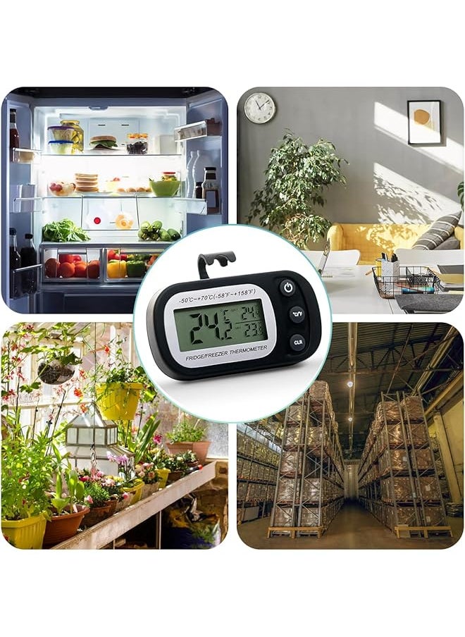 erorex - Refrigerator Thermometer 2Pcs Waterproof Fridge Thermometer Digital Freezer Room Thermometer With Max Min Record Function Large Lcd Display And Magnetic Back For Kitchen Home Restaurants - Image 1