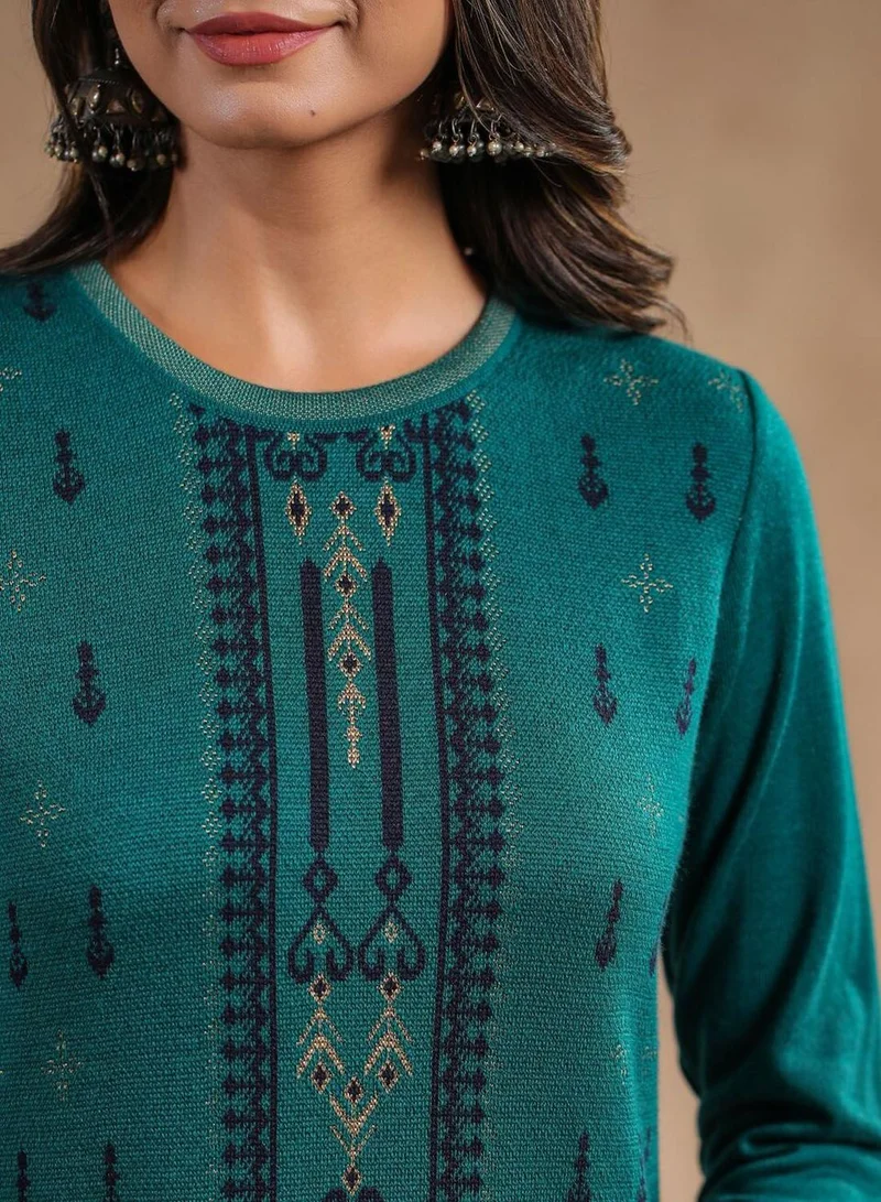 Ishin Women's Ethnic Green STRAIGHT 100% POLY KURTA